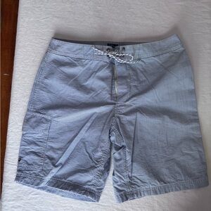 Men’s J Crew Seersucker Swim Trunks Board shorts Velcro Closure Lined Size 29
